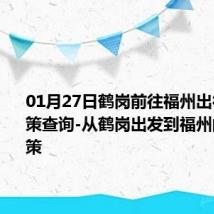 01月27日鹤岗前往福州出行防疫政策查询-从鹤岗出发到福州的防疫政策