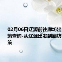 02月06日辽源前往廊坊出行防疫政策查询-从辽源出发到廊坊的防疫政策