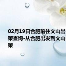 02月19日合肥前往文山出行防疫政策查询-从合肥出发到文山的防疫政策