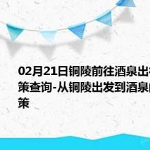 02月21日铜陵前往酒泉出行防疫政策查询-从铜陵出发到酒泉的防疫政策