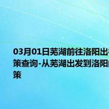 03月01日芜湖前往洛阳出行防疫政策查询-从芜湖出发到洛阳的防疫政策