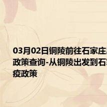 03月02日铜陵前往石家庄出行防疫政策查询-从铜陵出发到石家庄的防疫政策