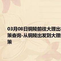 03月08日铜陵前往大理出行防疫政策查询-从铜陵出发到大理的防疫政策