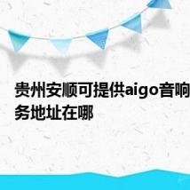 贵州安顺可提供aigo音响维修服务地址在哪