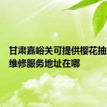 甘肃嘉峪关可提供樱花抽油烟机维修服务地址在哪