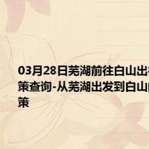 03月28日芜湖前往白山出行防疫政策查询-从芜湖出发到白山的防疫政策