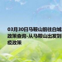 03月30日马鞍山前往白城出行防疫政策查询-从马鞍山出发到白城的防疫政策