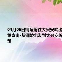 04月06日铜陵前往大兴安岭出行防疫政策查询-从铜陵出发到大兴安岭的防疫政策