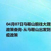 04月07日马鞍山前往大理出行防疫政策查询-从马鞍山出发到大理的防疫政策