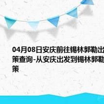 04月08日安庆前往锡林郭勒出行防疫政策查询-从安庆出发到锡林郭勒的防疫政策