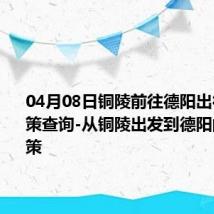 04月08日铜陵前往德阳出行防疫政策查询-从铜陵出发到德阳的防疫政策