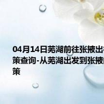 04月14日芜湖前往张掖出行防疫政策查询-从芜湖出发到张掖的防疫政策