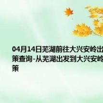 04月14日芜湖前往大兴安岭出行防疫政策查询-从芜湖出发到大兴安岭的防疫政策