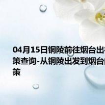 04月15日铜陵前往烟台出行防疫政策查询-从铜陵出发到烟台的防疫政策