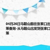 04月26日马鞍山前往张家口出行防疫政策查询-从马鞍山出发到张家口的防疫政策