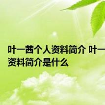 叶一茜个人资料简介 叶一茜个人资料简介是什么