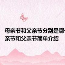 母亲节和父亲节分别是哪一天 母亲节和父亲节简单介绍