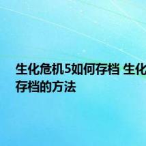 生化危机5如何存档 生化危机5存档的方法