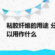 粘胶纤维的用途 分别可以用作什么