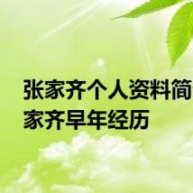 张家齐个人资料简介 张家齐早年经历