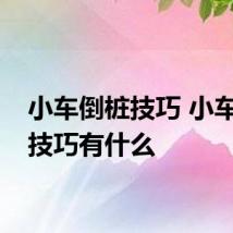 小车倒桩技巧 小车倒桩技巧有什么