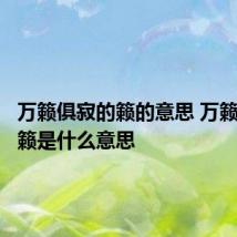 万籁俱寂的籁的意思 万籁俱寂的籁是什么意思