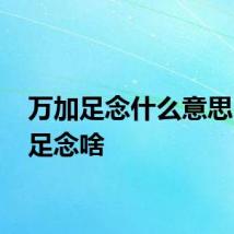 万加足念什么意思 万加足念啥