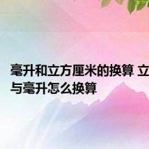 毫升和立方厘米的换算 立方厘米与毫升怎么换算