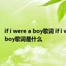 if i were a boy歌词 if i were a boy歌词是什么