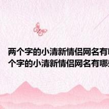 两个字的小清新情侣网名有哪些 两个字的小清新情侣网名有哪些呢