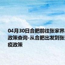 04月30日合肥前往张家界出行防疫政策查询-从合肥出发到张家界的防疫政策