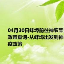 04月30日蚌埠前往神农架出行防疫政策查询-从蚌埠出发到神农架的防疫政策