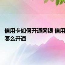 信用卡如何开通网银 信用卡网银怎么开通