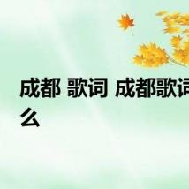 成都 歌词 成都歌词是什么