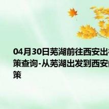 04月30日芜湖前往西安出行防疫政策查询-从芜湖出发到西安的防疫政策