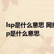 lsp是什么意思 网络语lsp是什么意思