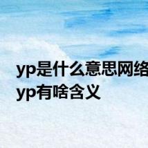 yp是什么意思网络用语 yp有啥含义