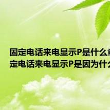 固定电话来电显示P是什么意思 固定电话来电显示P是因为什么