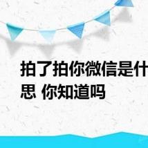 拍了拍你微信是什么意思 你知道吗