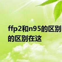 ffp2和n95的区别 它们的区别在这