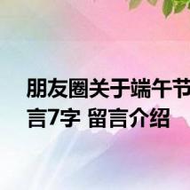 朋友圈关于端午节的留言7字 留言介绍