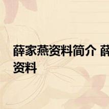 薛家燕资料简介 薛家燕资料