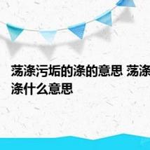 荡涤污垢的涤的意思 荡涤污垢的涤什么意思