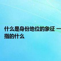 什么是身份地位的象征 一般都是指的什么