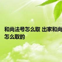 和尚法号怎么取 出家和尚的法号怎么取的