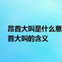 昂首大叫是什么意思 昂首大叫的含义