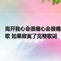 离开我心会很痛心会很痛是什么歌 如果寂寞了完整歌词