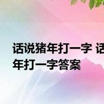 话说猪年打一字 话说猪年打一字答案