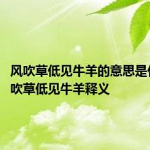 风吹草低见牛羊的意思是什么 风吹草低见牛羊释义