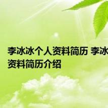 李冰冰个人资料简历 李冰冰个人资料简历介绍